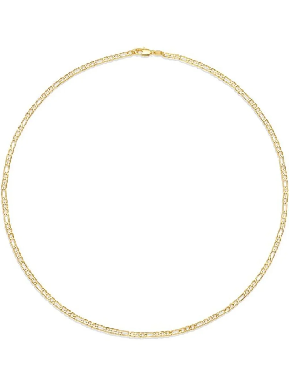 14k Gold/Sterling Silver Plated Figaro Chain Necklace - Elegant, Versatile
